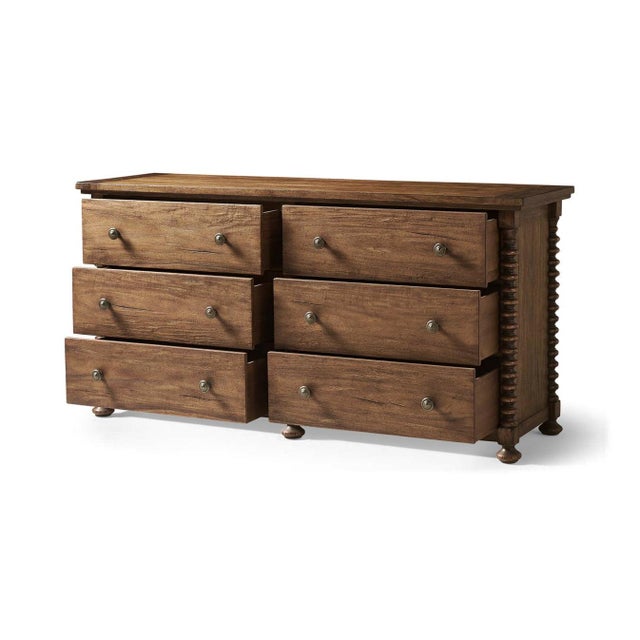Rustic Colonial Double Dresser For Sale - Image 4 of 6