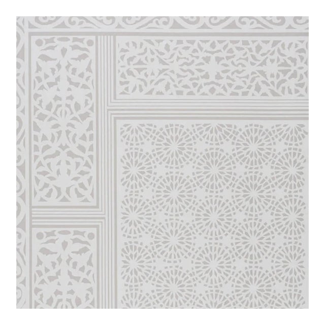 Brunschwig & Fils Bombay Handprinted Wallpaper Double Roll in Dove, Usa. For Sale