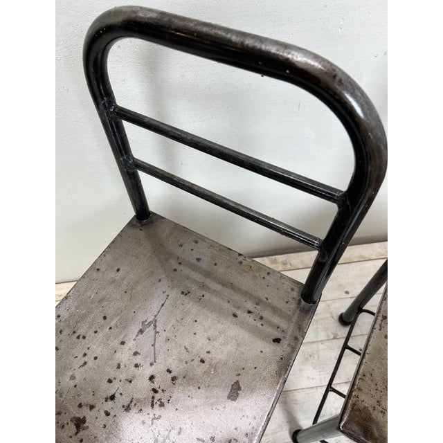 Gray French Industrial Steel Nightstands, 1950s, Set of 2 For Sale - Image 8 of 17