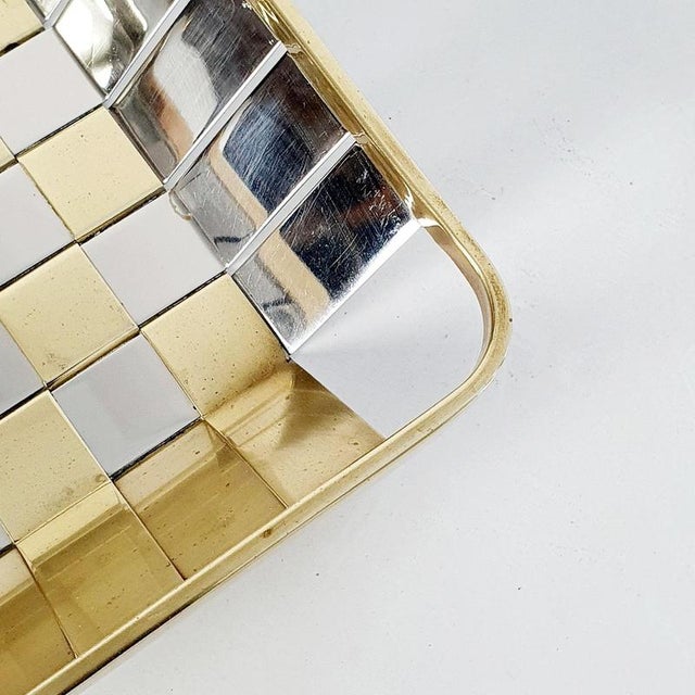 Italian Modern Silver and Gold Metal Basket, 1970s For Sale - Image 6 of 8