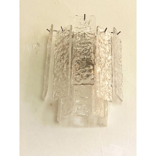 Hammered Murano Glass Chromed Wall Sconces by Simoeng, Set of 2 For Sale - Image 9 of 12