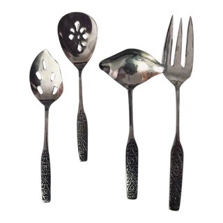 Midcentury National Stainless " Valinda" Utensils S/4 For Sale