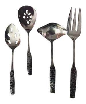 Midcentury National Stainless " Valinda" Utensils S/4