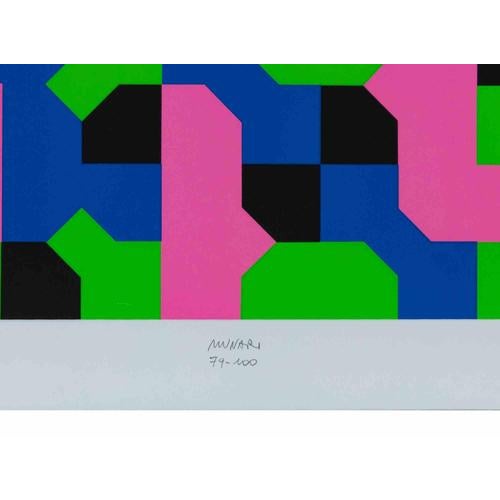 Screen print realized by Bruno Munari in 1991. Hand-signed and numbered in pencil. Edition of 100. Excellent condition....