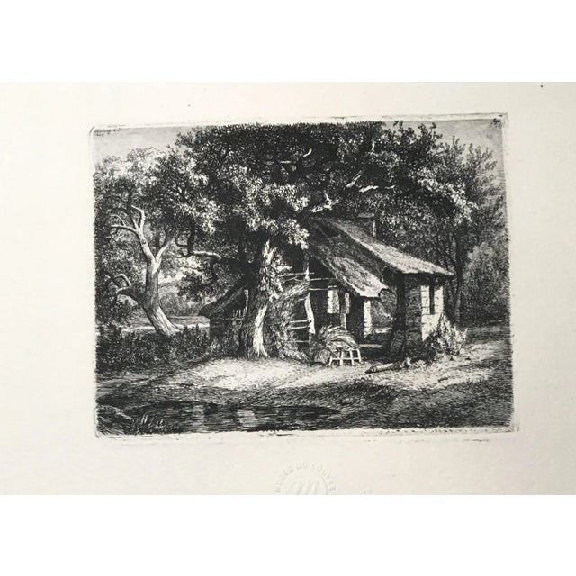 Up for sale is this beautiful etching by Eugène Blery (French, 1805-1877) entitled "La Chaumière au Poirier" (Cottage with...