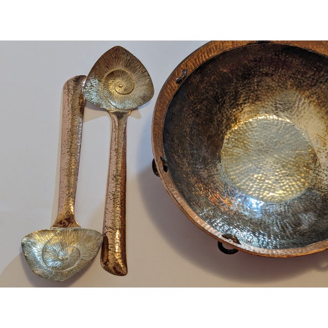Metal 1980s Copper Plated Emilia Castillo Serving Bowl Set- 3 Pieces For Sale - Image 7 of 10
