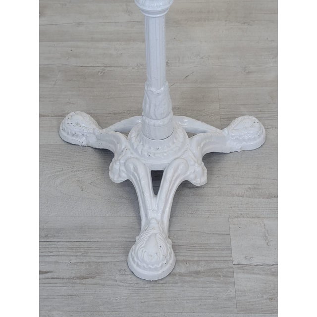 Marble Table on Whitewashed Cast Iron Leg For Sale - Image 6 of 12