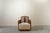 French armchairs in cane and walnut wood from the 1930s. Wooden frame, cane panels, and upholstered cushion on four...