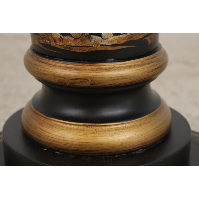Black Lacquered Italian Chinoiserie Pedestal Stand For Sale - Image 9 of 15
