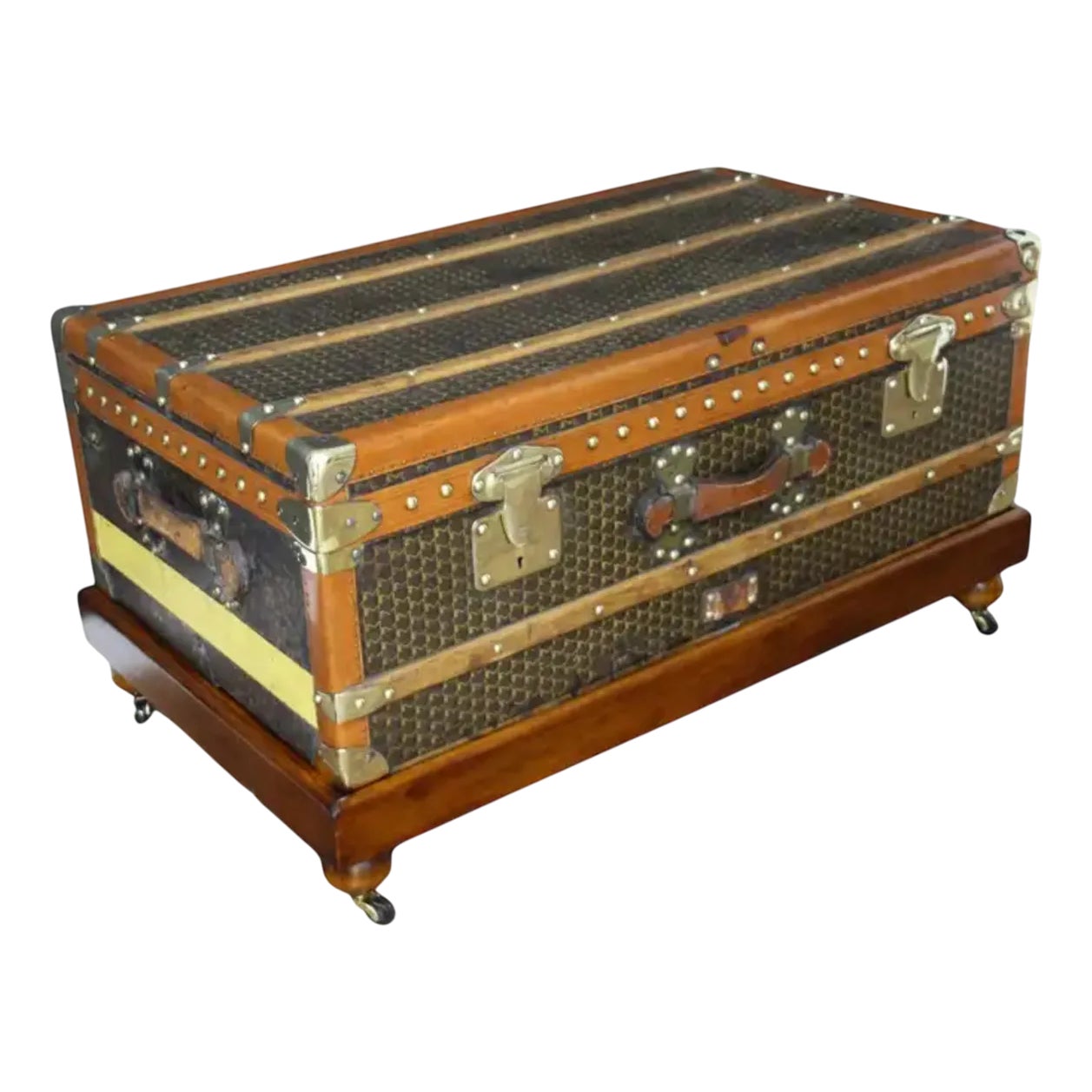 Trunk with M Pattern from Moynat, 1937 | Chairish