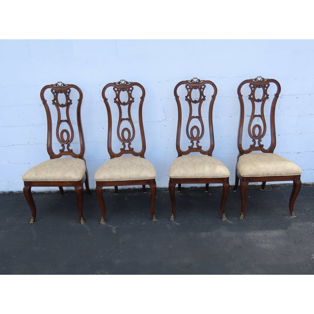 Mid 20th Century French Set of Dining Table Two Leaves and Six High Back Chairs 6664 For Sale - Image 5 of 18