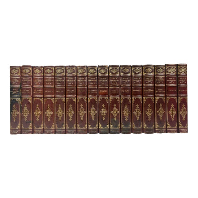 1910s Leather Volume Set, the Works of Booth Tarkington, Signed, Limited Edition - 16 Books For Sale
