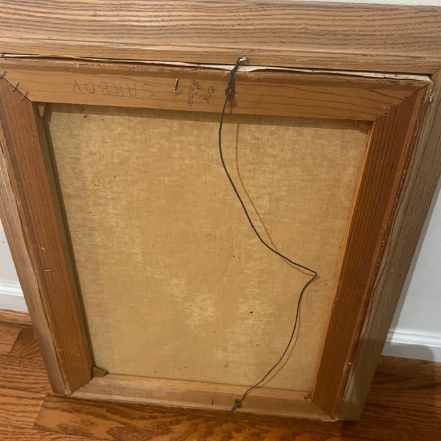 Oil on Canvas European School Titled Sarbov Landscape Framed Signed by Slovakian Artist Peter Tux Made in 1964 For Sale - Image 9 of 9