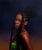 Portrait of Vivian by Evening by Daniel Sowemimo | Oil on canvas portrait of a woman with braids For Sale
