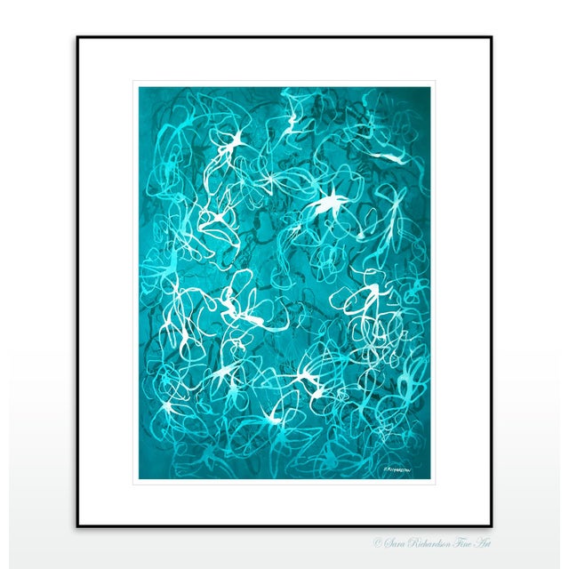 Aqua Chiffon No. 1 is an original acrylic painting on paper by contemporary artist Sara Richardson. Part of the Chiffon...