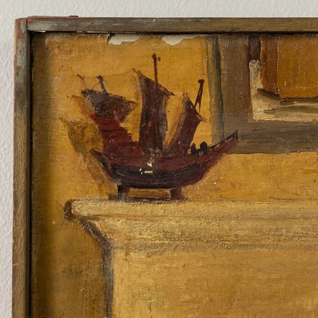 1960s Eva Martino (American, B. 1929) - Expressionist Interior Portrait With Giovanni Martino, Signed (Ca. 1960, Oil on Canvas) For Sale - Image 5 of 8