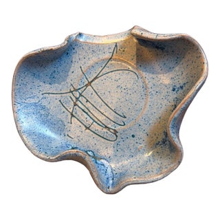 Fornaro Italian Ceramic Blue Dish For Sale