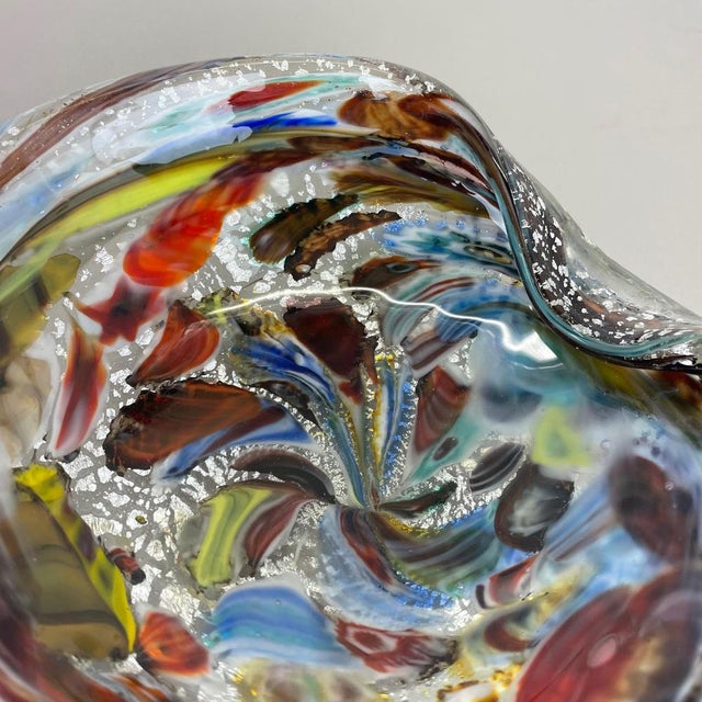 Silver Flakes Murano Glass Ashtray from Dino Martens, Italy, 1960s For Sale - Image 9 of 18