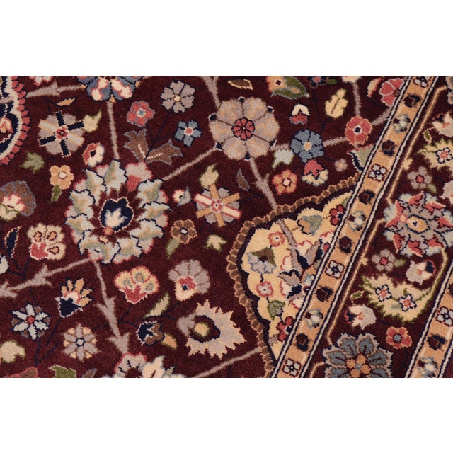1990s Shabby Chic 1990's Pak-Persian Aubergine/Aubergine Wool Rug - 3'1'' X 5'1'' For Sale - Image 5 of 9