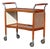 Mid-Century Modern Teak Rolling Bar Cart / Serving Trolley With Chrome Handles For Sale