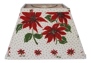 Christmas Poinsettia Lamp Shade With Vintage Fabric