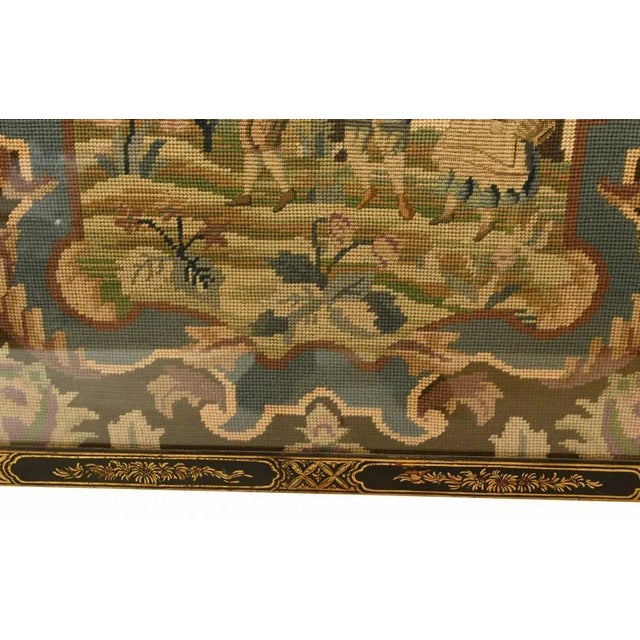 Paint Regency Chinoiserie Lacquer Screen Tapestry, 1840 For Sale - Image 7 of 13