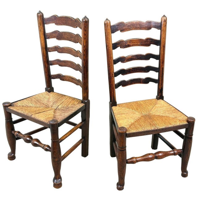 Georgian Farmhouse Ladderback Dining Chairs, Early 19th Century, Set of 10 For Sale - Image 15 of 18
