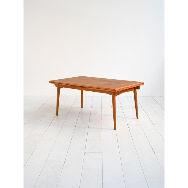 Extendable Model AT 312 Table by Hans J. Wegner for Andreas Tuck, 1950s For Sale - Image 3 of 9
