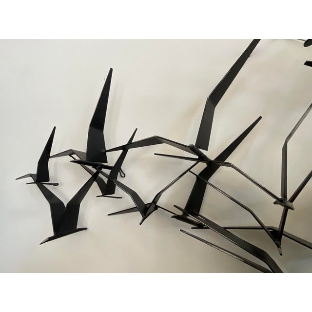 Metal Mid-Century Modern C. Jeré "Flying Birds" Metal Wall Sculpture (1961) For Sale - Image 7 of 18