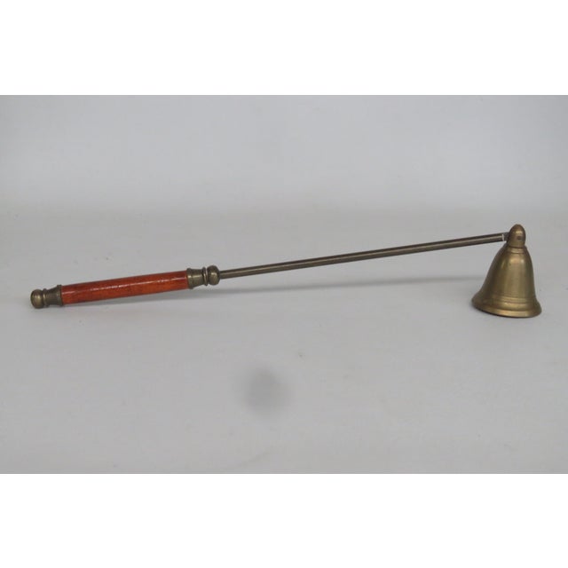 Brass Long Wooden Handled Metal Bell Candle Snuffer 4596b For Sale - Image 8 of 12