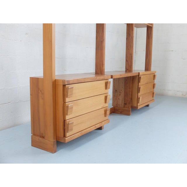 Desk and Bookcase in Elm from Regain France, 1980 For Sale - Image 4 of 8