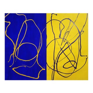 Contemporary Abstract Acrylic and Flashe on Canvas Painting "That Is" by Dana Gordon For Sale