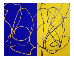 Contemporary Abstract Acrylic and Flashe on Canvas Painting "That Is" by Dana Gordon