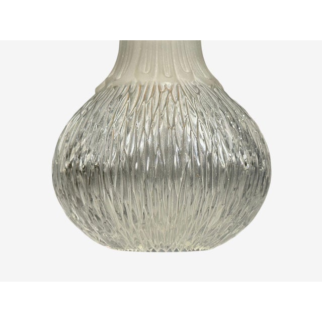 Transparent Limburg Glashütte, Small Pendant Light, Textured Glass, Plastic, Germany, 1970s For Sale - Image 8 of 10