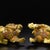 Metal Pair of Gilt Cloisonne Enameled Guardian Lions – 7.5" Foo Dogs With Floral Motifs For Sale - Image 7 of 9