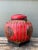 This striking vintage Asian lidded basket is a vibrant celebration of traditional folk craftsmanship and global design....