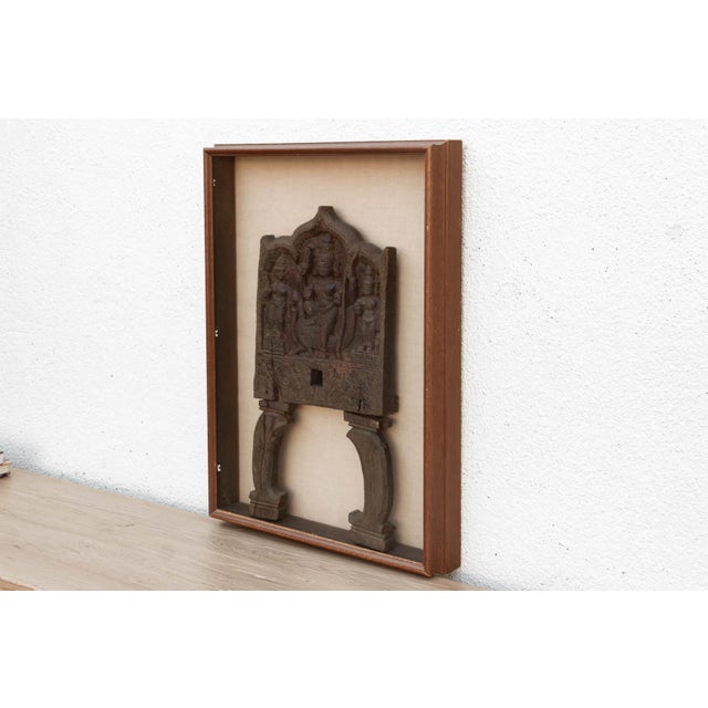 Sacred Wall Art, Framed Antique Chariot Carving For Sale - Image 4 of 7