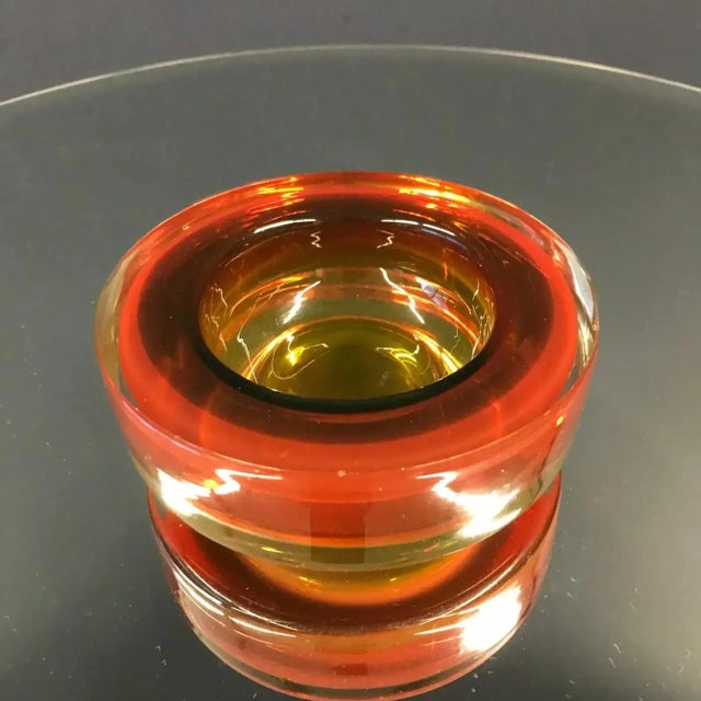 Vintage Orange Cigar Glass Ashtray For Sale - Image 4 of 7