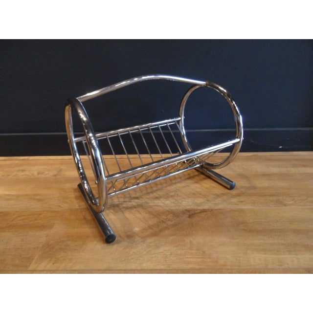 Vintage Chrome Magazine Rack, 1960s For Sale - Image 4 of 8