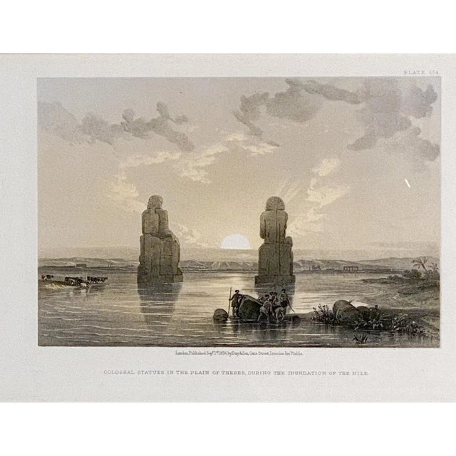 Print of colossal statues by Roberts, 19th century.