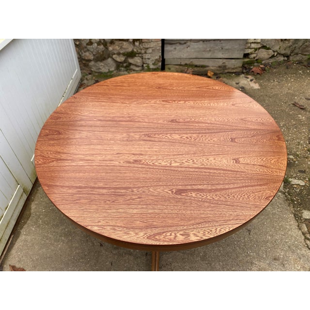 Brown Scandinavian Round Extendable Table in Teak, 1970s For Sale - Image 8 of 18