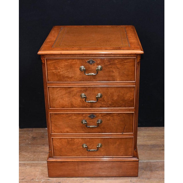 Brown Regency Walnut Filing Cabinet or Chest Drawers For Sale - Image 8 of 8