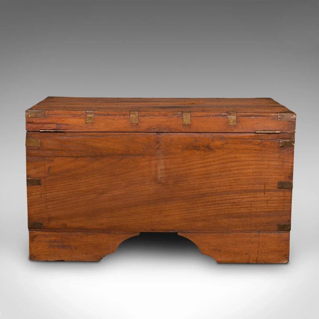 Wood 1880s Antique Victorian Teak Travelling Cleric's Chest For Sale - Image 7 of 13