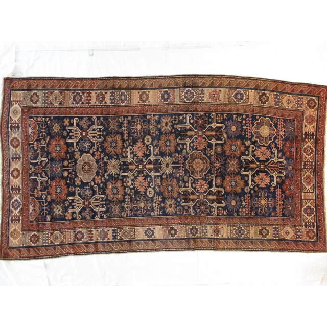 Wool on wool pile genuine hand made very fine vegetable dye Vintage North West Persian gallery rug