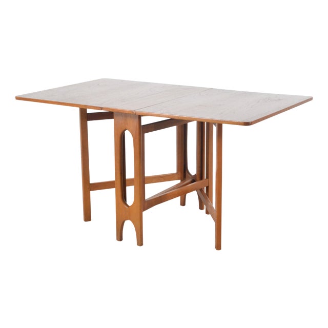Mid-Century Modern Teak Drop-Leaf Dining Table, 1960s For Sale