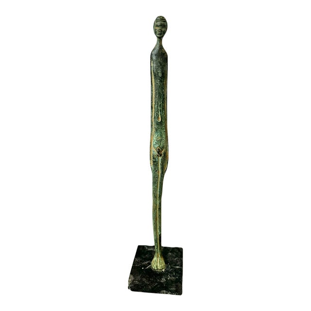 Vintage Bronze Statuette "Shadow of the Evening" by Museo Etrusco Guernacci Volterra For Sale