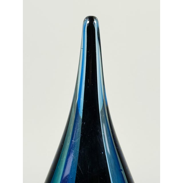Murano Vintage Murano Sommerso Teardrop Art Glass Sculpture in Blue Italy c.1960s For Sale - Image 4 of 7
