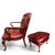2000 - 2009 The Ultimate Statement of Traditional Elegance: The Leathercraft Open Armchair & Tufted Ottoman Set For Sale - Image 5 of 12