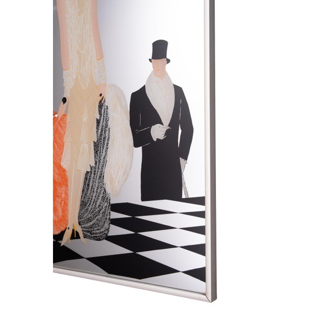 Vintage art deco Vogue magazine advertising mirror. Based on artwork from a 1925 issue of Vogue and signed by Eduardo...