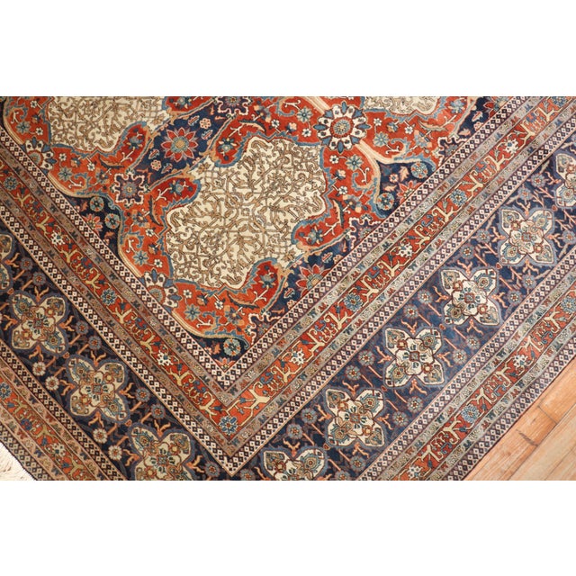 Zabihi Collection 19th Century Museum Caliber Mohtasham Kashan Rug For Sale - Image 12 of 12